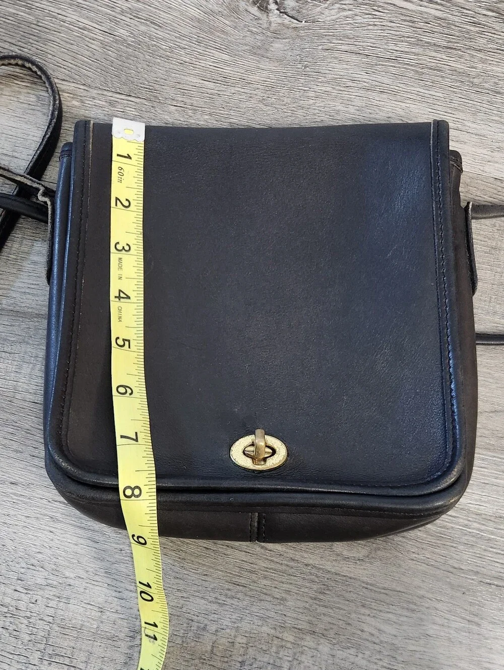 Vintage Coach Black Leather‎ Crossbody Bag